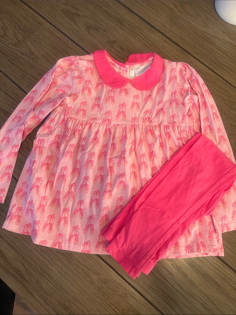 Rachel Riley Pink Ballet Slipper Legging Set - Light & Bright Pink
